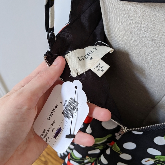 red cherry print spaghetti strap mini dress - Picture 10 of 11